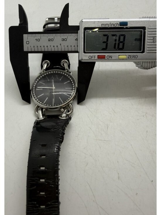 AX Armani Exchange Women\'s Watch Silver Black Leather Bracelet AX3078 Stainless main image 4
